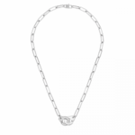 Collier Dinh Van Menottes R13.5 Or Blanc et Diamants