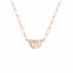 Collier Dinh Van Menottes R10 Or Rose et Diamants