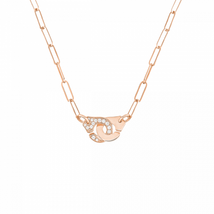 Collier Dinh Van Menottes R10 Or Rose et Diamants