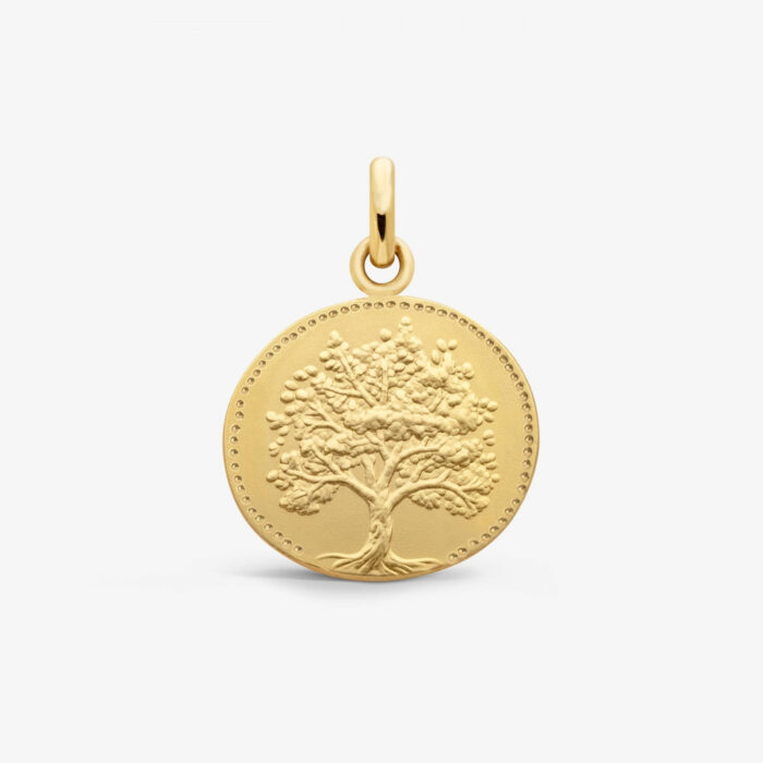 Baptismal medal Arthus Bertrand Dove with Stars Yellow Gold