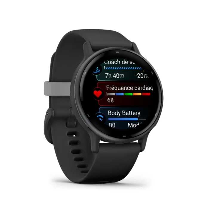 Montre Garmin Vivoactive 5 Noir & Gray Connectée Bracelet Silicone 42MM