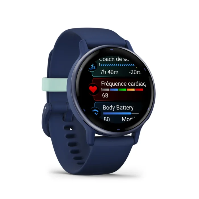 Montre Garmin Vivoactive 5 Bleu & Blue Gold Connectée Bracelet Silicone 42MM