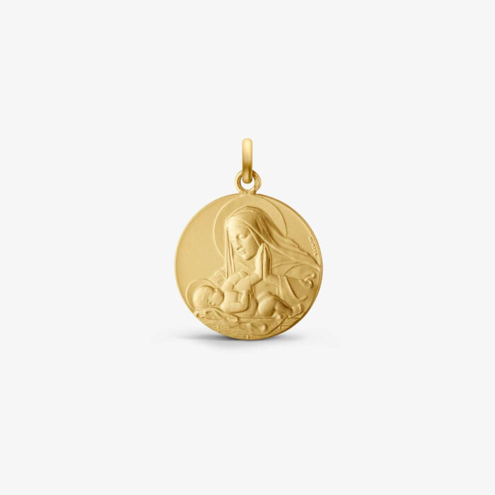 Médaille de Baptême Arthus Bertrand Vierge Adorant Or Jaune