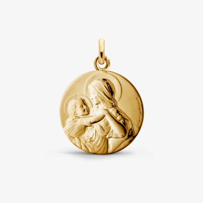 Baptism medal Arthus Bertrand Divine Tenderness Yellow Gold