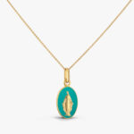 Médaille Miraculeuse Arthus Bertrand Bleu Aqua Or Jaune