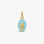 Miraculous Medal Arthus Bertrand Sky Blue Yellow Gold