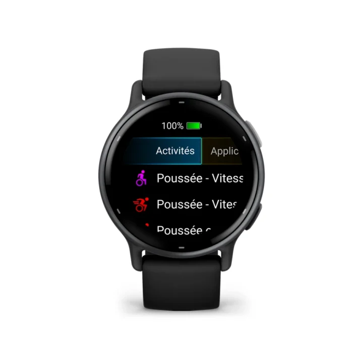 Montre Garmin Vivoactive 5 Noir & Gray Connectée Bracelet Silicone 42MM