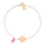 Bracelet Ginette NY Cocktail Pink Topaz Braille Or Rose