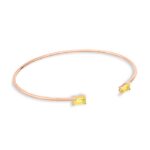 Bracelet Ginette NY Cocktail Lemon Quartz Bangle Or Rose