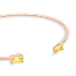 Bracelet Ginette NY Cocktail Lemon Quartz Bangle Or Rose