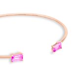 Bracelet Ginette NY Cocktail Pink Topaz Bangle Or Rose