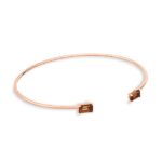 Bracelet Ginette NY Cocktail Smoky Quartz Bangle Or Rose