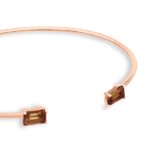 Bracelet Ginette NY Cocktail Smoky Quartz Bangle Or Rose