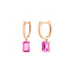 Boucles d'Oreilles Ginette NY Cocktail Pink Topaz Hoops