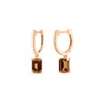 Boucles d'Oreilles Ginette NY Cocktail Smoky Quartz Hoops