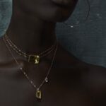 Collier Ginette NY Jumbo Cocktail Lemon Quartz Necklace Or Rose