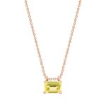 Collier Ginette NY Mini Cocktail Lemon Quartz On Chain Or Rose