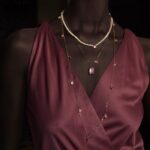 Collier Ginette NY Mini Cocktail Pearl & Pink Topaz Necklace Or Rose