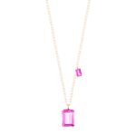 Collier Ginette NY Duo Cocktail Pink Topaz Necklace Or Rose