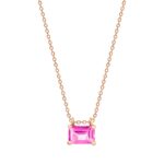 Collier Ginette NY Mini Cocktail Pink Topaz On Chain Or Rose