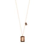 Collier Ginette NY Duo Cocktail Smoky Quartz Necklace Or Rose