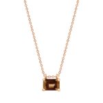 Collier Ginette NY Mini Cocktail Smoky Quartz On Chain Or Rose