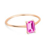 Bague Ginette NY Mini Cocktail Pink Topaz Ring Or Rose