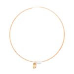 Boucle d'Oreille Ginette NY Solo Jumbo Cocktail Lemon Quartz Hoop Or Rose