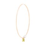 Boucle d'Oreille Ginette NY Solo Jumbo Cocktail Lemon Quartz Hoop Or Rose