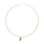 Boucle d'Oreille Ginette NY Solo Jumbo Cocktail Smoky Quartz Hoop Or Rose