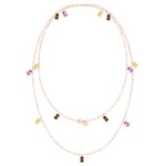 Collier Ginette NY Cocktail Sautoir Or Rose