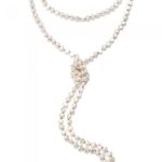 Ginette NY XL Pearl Sautoir Black Cordon Rose Gold Necklace