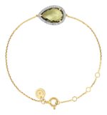 Bracelet Morganne Bello Alma Quartz Olive & Diamants Or Jaune