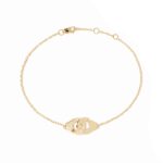 Bracelet Dinh Van Menottes sur Chaîne XS Diamants Or Jaune