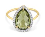 Bague Morganne Bello Alma Quartz Olive Diamants & Or Jaune