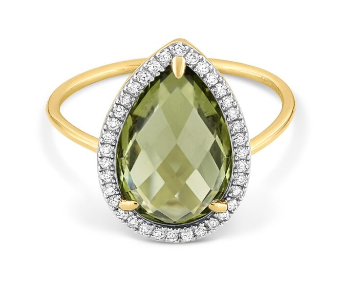 Bague Morganne Bello Alma Quartz Olive Diamants & Or Jaune