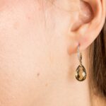 Boucles d'Oreilles Morganne Bello Alma Quartz Olive & Diamants Or Jaune