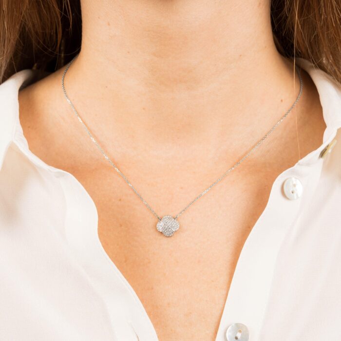 Collier Morganne Bello Chance Diamants Sertis Or Blanc