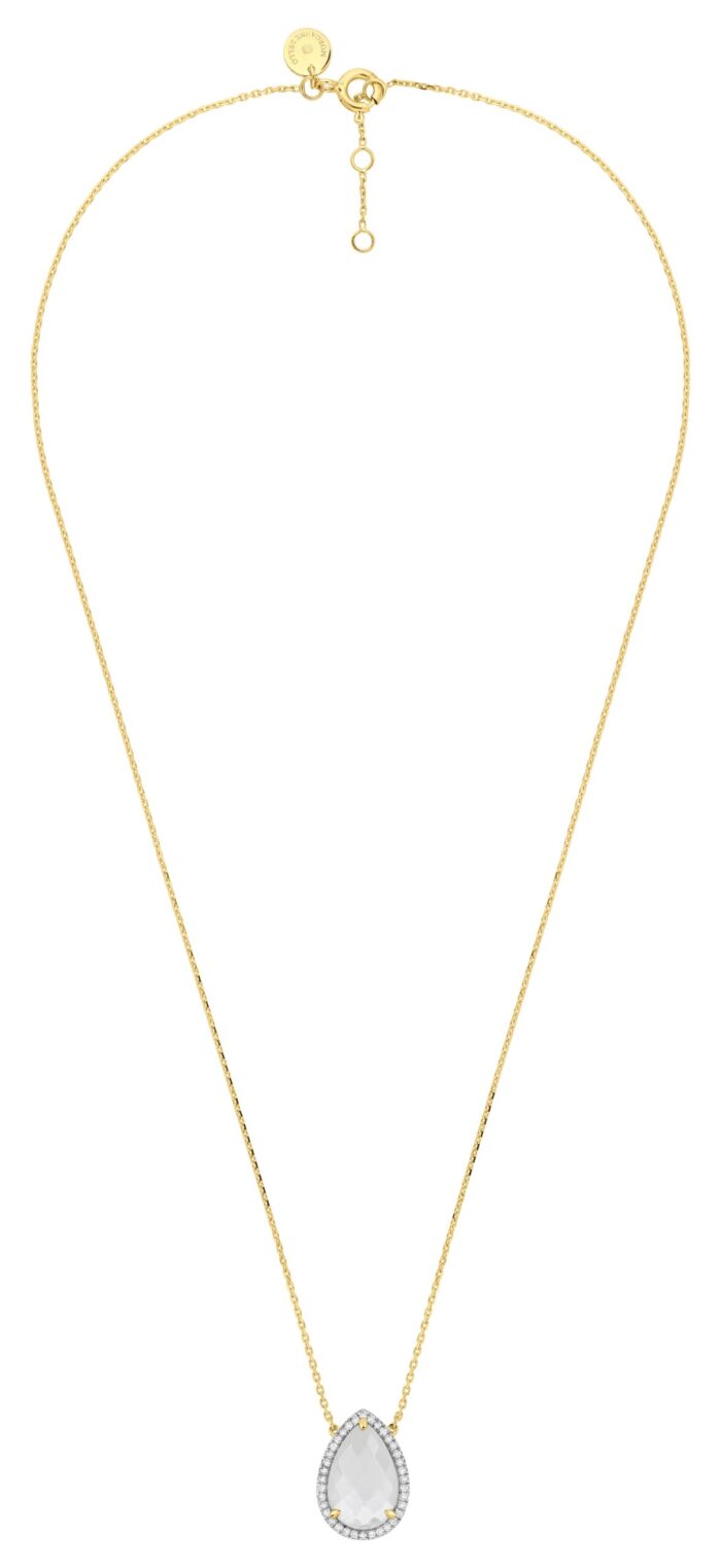 Collier Morganne Bello Alma Nacre Blanche & Diamants Or Jaune