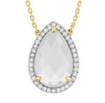 Collier Morganne Bello Alma Nacre Blanche & Diamants Or Jaune