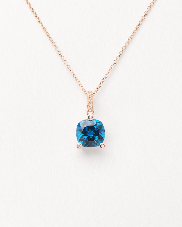 Pendentif Poiray Filles Antik Topaze Blue Or Rose