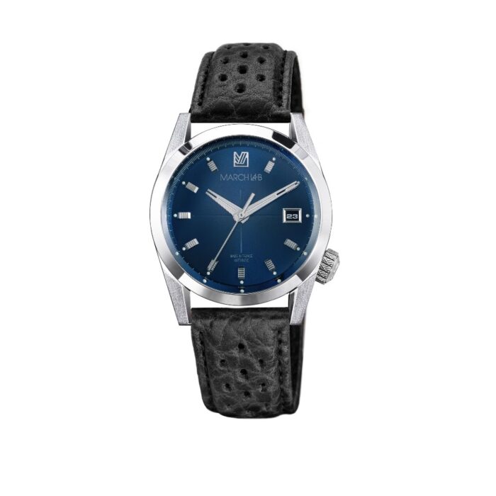 Montre MARCH LA.B AM89 Automatique Cadran Bleu Bracelet Cuir 38MM