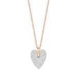 Collier Ginette NY Angele Diamond Heart on Chain Diamant Or Rose