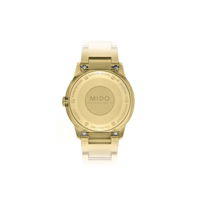 Montre Mido Commander Lady Auto Cadran Doré Bracelet Acier 35MM