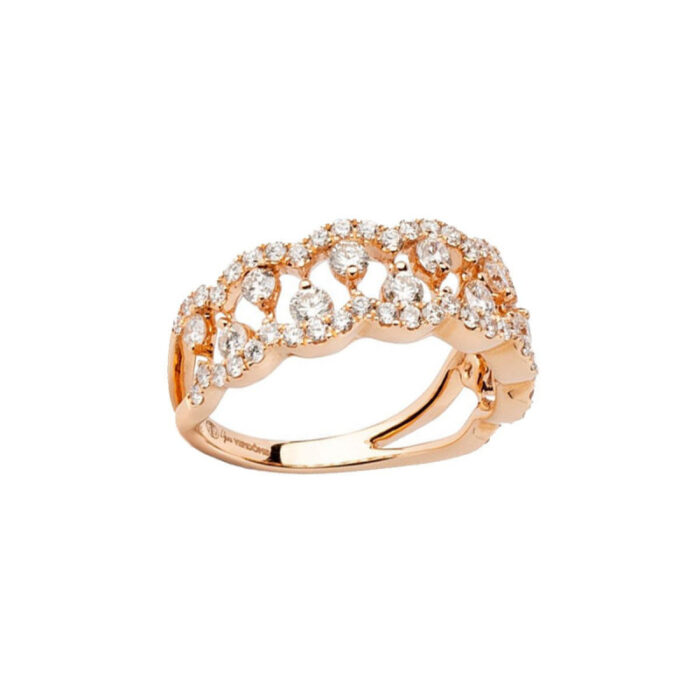 Bague Classique Diamants Or Rose