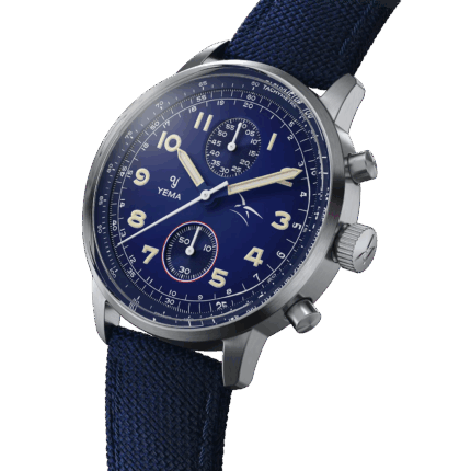 Montre Yema Flygraf Bi-Compax AAE Auto Cadran Bleu