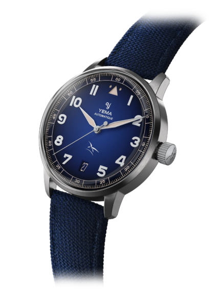 Montre Yema Flygraf Flieger AAE Auto Cadran Bleu