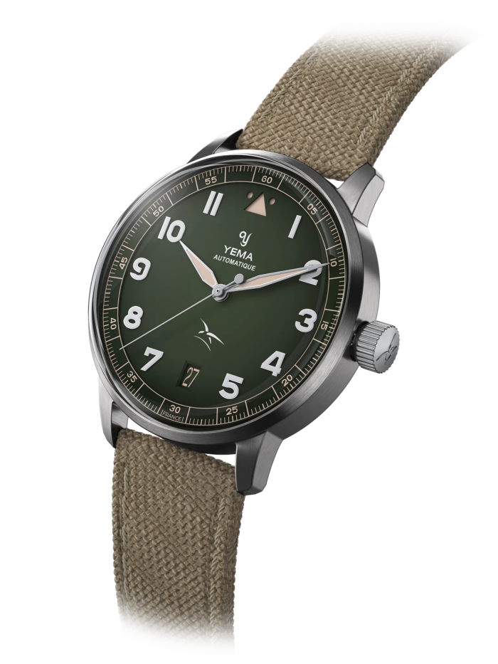 Montre Yema Flygraf Flieger AAE Auto Cadran Vert