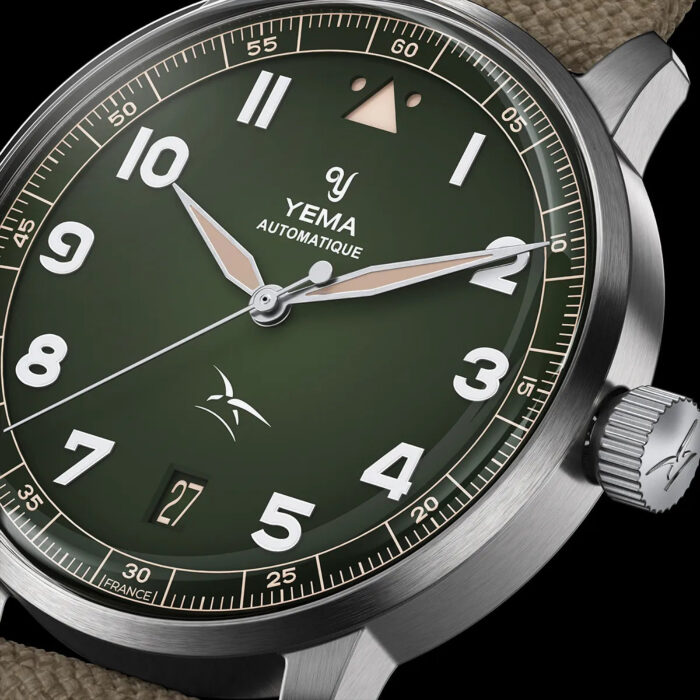 Montre Yema Flygraf Flieger AAE Auto Cadran Vert