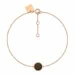 Bracelet Ginette NY Georgia Mini Ever Golden Obsidian Disc Or Rose